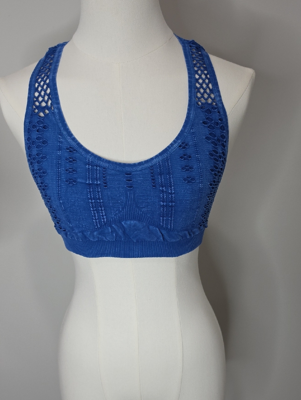 Nikibiki Crochet Sports Bra Small Royal Blue